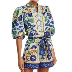 FARM Rio Ocean Tapestry Green Romper